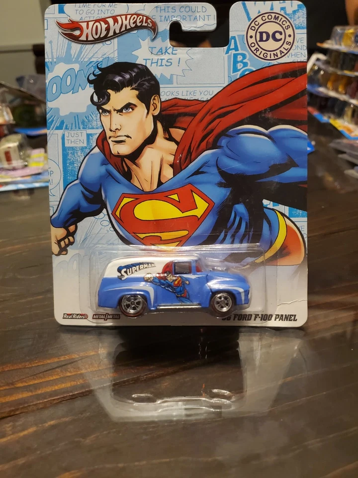 Hot Wheels Pop Culture 1956 Ford Panel F-100 Superman DC Comics Real Riders 1:64 - Image 1 of 1