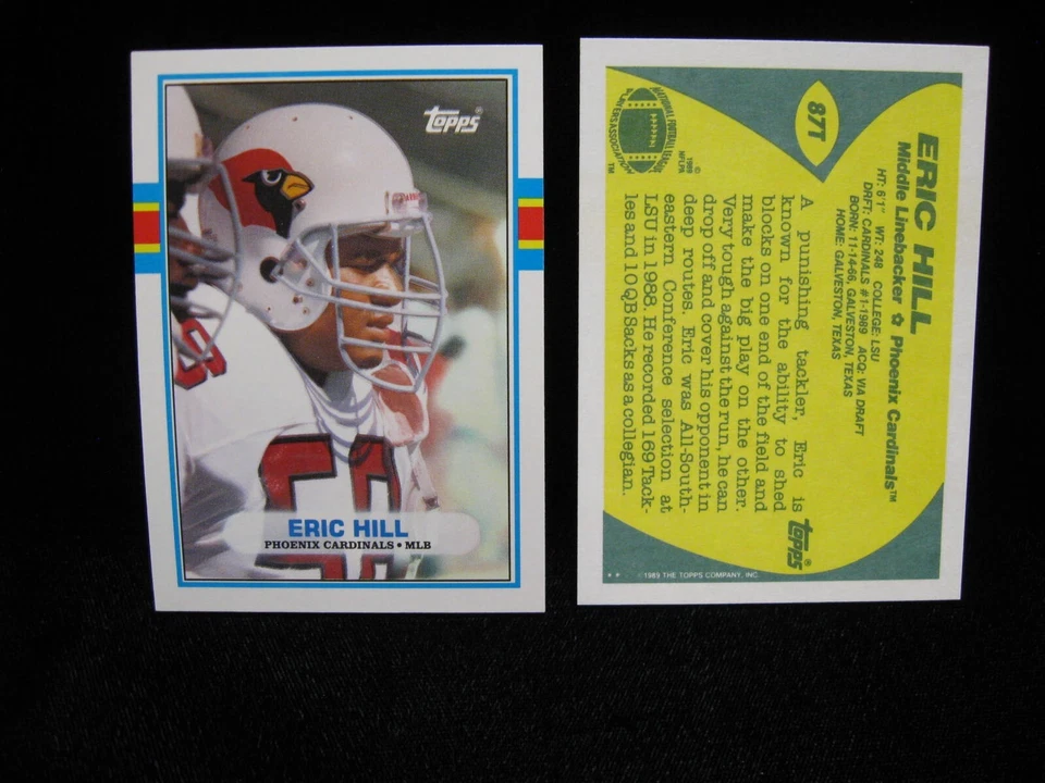 1989    Eric Hill      Phoenix Cardinals  Topps Traded    #87T - Image 1 of 1