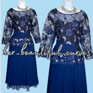 NIGHTINGALES EMBROIDERED SEQUINNED FLORAL WEDDING OCCASION DRESS SIZE 18 NEW - Picture 1 of 9