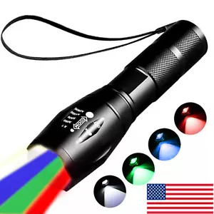 Linterna LED 4 en 1 Multicolor Rojo Verde Azul Luz Blanca Antorcha Luz de Caza - Imagen 1 de 11