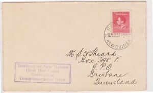 (K226-3) 1937 Papua FDC 2d coronation KGVI stamp date error 14th may (C)