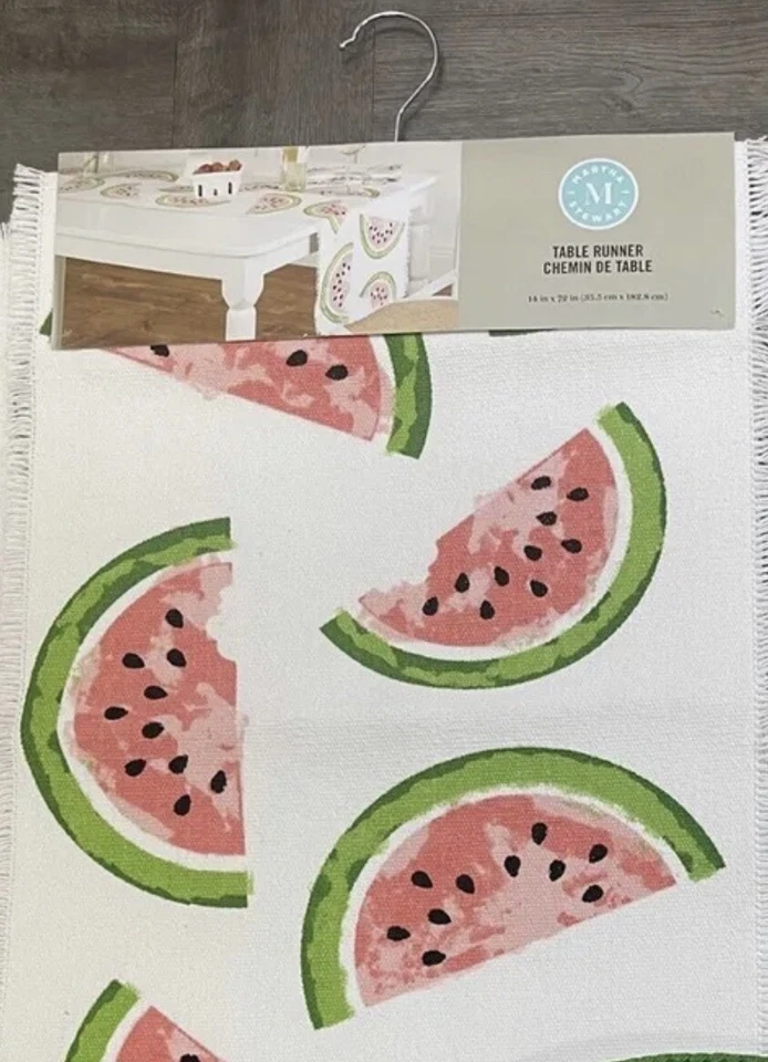 MARTHA STEWART  Summertime Watermelon Table Runner 14" X 74" NWT - Image 1 of 2
