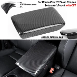 Center Console Lid Armrest Box Cover Carbon Fiber For 2022-2024 Honda Civic 11th - Picture 1 of 12