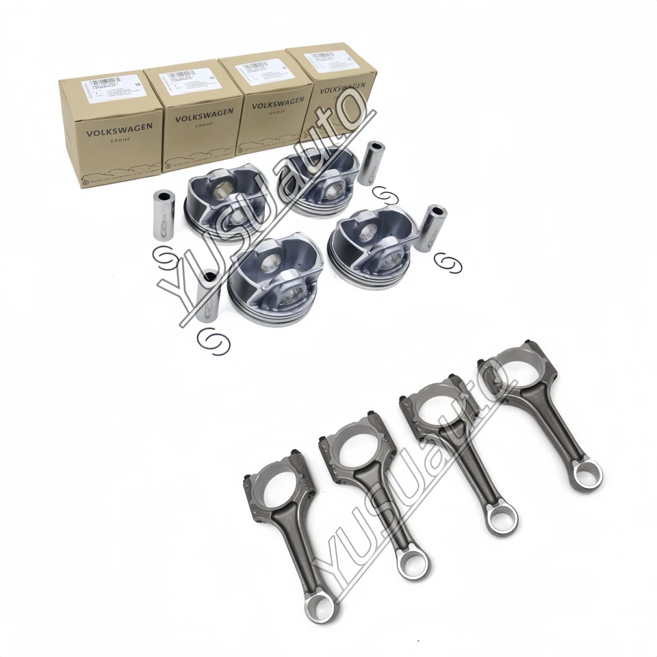 Kit de pistón y anillo y varilla de conexión 2.0T apto para VW Golf AUDI S1 S3 CDL CDMA Foto 1 de 4