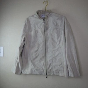 Chico’s Mujer Talla 2 Beige Ligero Algodón Utilitario Chaqueta Manga Larga - Imagen 1 de 12