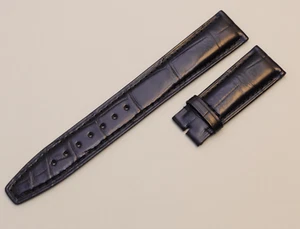 ORIGINAL GENUINE IWC PILOT PORTUGAL Watch Alligator Leather Strap Black 20mm - Picture 1 of 5