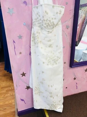 ivory satin wedding dress size 12 - Image 1 of 2