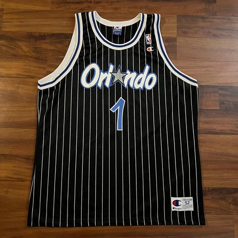 Champion Anfernee Penny Hardaway Orlando Magic Pinstripes Jersey Sz  52 Cover