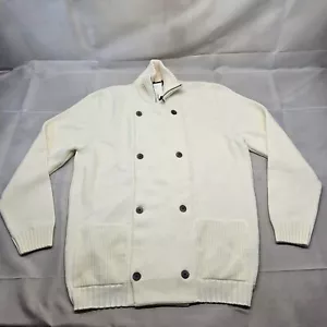 Seaward Stearn 100% LANA MERINOS Wool Double Breasted Cardigan XL Men London - Picture 1 of 14