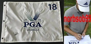 LUDVIG ABERG SIGNED 2024 PGA CHAMPIONSHIP PIN FLAG w/EXACT PROOF & BECKETT COA - Picture 1 of 4