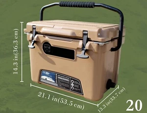 MILEE 20QT Portable Heavy Duty ice box w/ Aluminum Handle Roto Molded ice Cooler - Picture 1 of 21