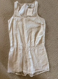 NWT Joie Misael Cream Porcelain Floral Lace Summer Romper Pockets XS $298+ - Picture 1 of 8