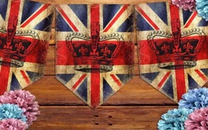 Banderas decorativas colgantes Union Jack vintage británicas - Imagen 1 de 1