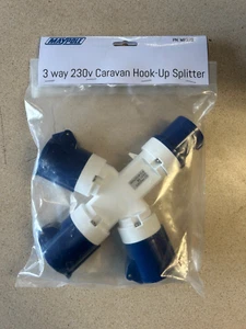 Caravan 230v 16a UK 3way Hook Up Splitter Socket Electrics Maypole MP370 - Picture 1 of 1
