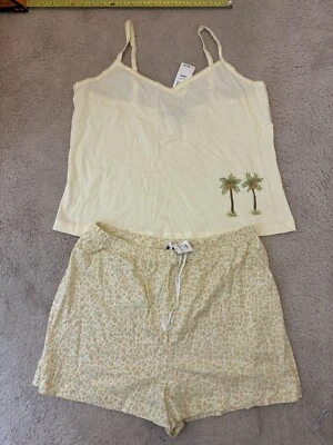 Charter Club Intimates 2 piezas PJ Set Mujer Cami + Pantalones Cortos Jungle Ditsy Patrón L Foto 1 de 4
