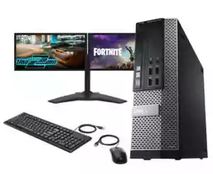 ULTRA FAST Gaming PC Intel Core i7 8GB 1TB Windows 10 GT730 DUAL SCREEN - Picture 1 of 6