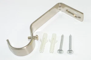 Soporte para barra de poste de riel de cortina Soporte de níquel cepillado 28mm Tamaño del paquete 2 - Imagen 1 de 1