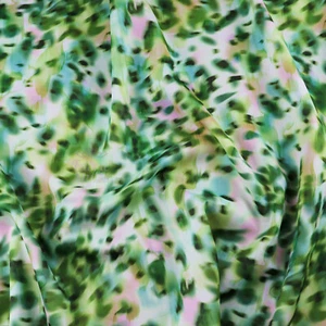 Animal Jersey Fabric - 2 way scuba stretch dress fabric Green Tie Dye Leopard - Picture 1 of 4