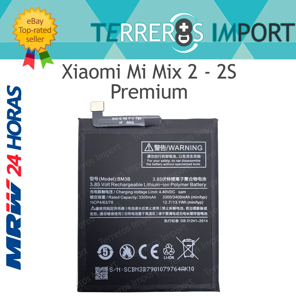 Bateria Interna Repuesto para Xiaomi Mi Mix 2 - 2X BM3B Premium Original Chip - Imagen 1 de 1