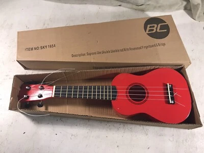 BC Soprano Uke Ukulele 21 in. Rosewood Fingerboard Red Sting Instrument Music - Image 1 of 4