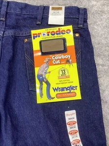 Vintage Mens 38x30 Wrangler Cowboy Cut Pro Rodeo Jeans Original Fit Boot Dark - Picture 1 of 7