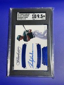 2017 Panini Flawless Memorable Marks Rickey Henderson Sapphire 11/15 SGC 10/9.5!