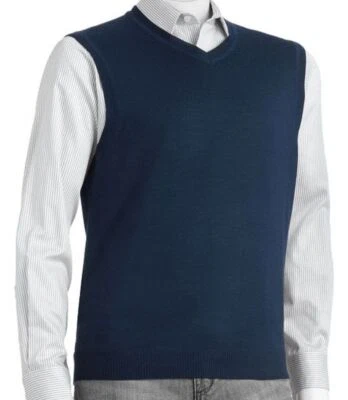 Mens Sweater Vest Apt 9 Classic Fit Knit V-Neck XLT Big Tall Sleeveless Peacoat - Image 1 of 2