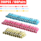 200Pcs Heat Shrink Bullet Wire Connectors Male Female Crimp Terminals 22-10 AWG
