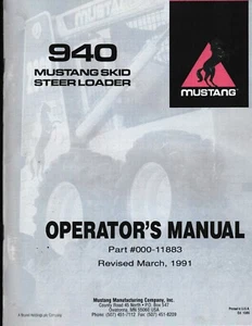 Mustang OMC 940 Skid Steer Loader Operator's Manual - Picture 1 of 2