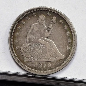 1839 Liberty Seated Quarter - No Drapery - XF Details, Cleaned (#60242-L) - Picture 1 of 8