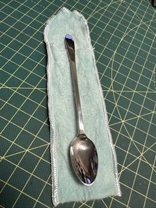 Vintage Tiffany & Co Sterling Silver Baby Feeding Spoon mono w/box pouch 6.25" - Picture 1 of 10
