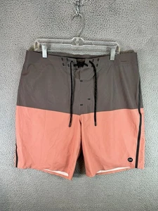 Outerknown Apex Trunks Mens 34 Pink Gray Mens Surf Swim Board Shorts Unlined - Picture 1 of 12