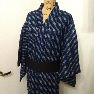 SHIPS Calpis Men's Yukata & Obi - Used, Unique Collaboration - Picture 1 of 3