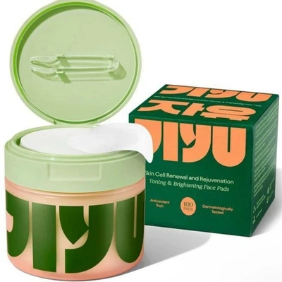 Jiyu Toning Pads, 100 Pieces, Korean Skincare for Dark Spots, Facial Treatment