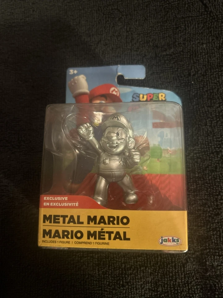 Figura Jakks Pacific World of Nintendo Super Mario Plateada 2.5" Foto 1 de 2