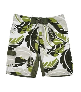 Vintage H&M Swim Trunks Swimsuit Men’s Sz 32 Board Shorts Hawaiian Tropical Palm - Picture 1 of 10
