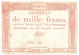 FRANCE 1000 Francs 1795 P:A80 VF - Picture 1 of 2