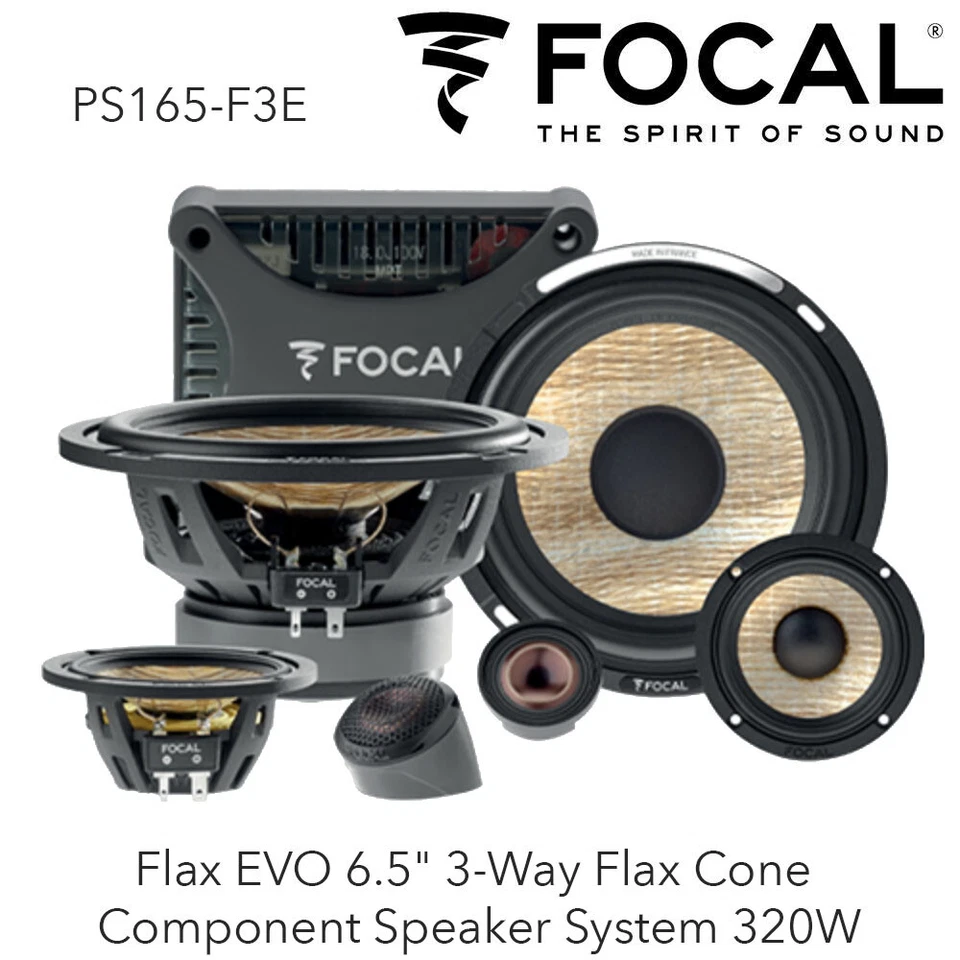 Focal PS165F3E Flax EVO 6.5" 3-Way Flax Cone Component Speaker System 320W - Image 1 of 1