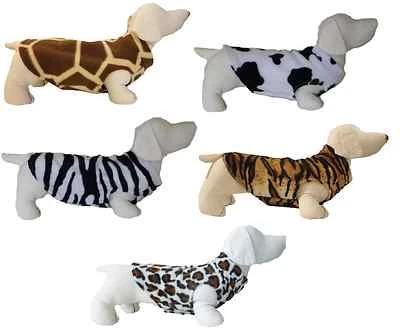 "HANDMADE" Dog Jumper Animal Jaguar Cow Zebra Tiger Giraffe FLEECE Sweater Pullover XXS-L