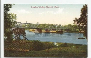 Postal Groveland Bridge Haverhill Massachusetts Merrimack River MA sin publicar - Imagen 1 de 2