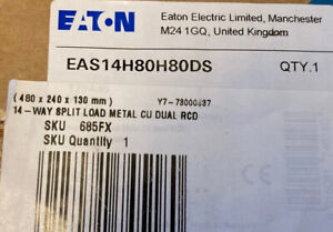 New Boxed EATON EAS14H80H80DS 14 Way Split Load Metal Consumer Unit Dual RCD