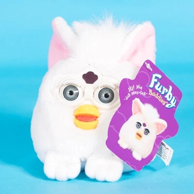 Tiger Electronics plush original 1999 Furby beanie Buddies - White - Image 1 of 2