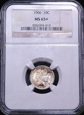 1906 Barber Silver Dime NGC  MS65+ Superb Luster, Premium Quality #GC814 - Image 1 of 4