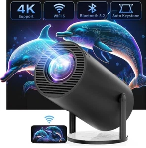 CLOKOWE 4K Mini Proiettore WiFi Bluetooth,Rotazione 180° e Keystone Auto - Nero 272 - Foto 1 di 8