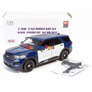 Ford Explorer Police 2022 1:24 diecast kit de construcción azul y blanco Motormax 74988 - Imagen 1 de 4