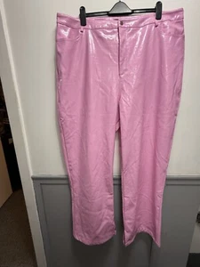 pantaloni kourtney kardashian boohoo rosa vernice croc uk 24 - Foto 1 di 8