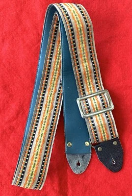Vtg 80's Matador ACE Style Rare Pattern Woven Guitar Strap Made in USA - Imagem 1 de 4