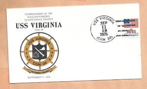 U.S.S. VIRGINIA COMMISSIONING SEP 11,1976 NAVAL COVER - Picture 1 of 1