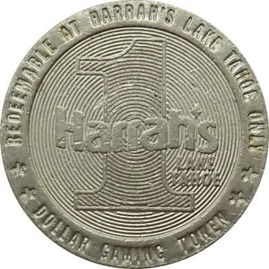 Harrah's Casino Lake Tahoe Nevada $1 Token 1983 - Picture 1 of 2