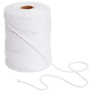 200 Yards of 2mm Macrame Cord for Crafts, White Cotton String for Gift Wrapping. - Picture 1 of 8